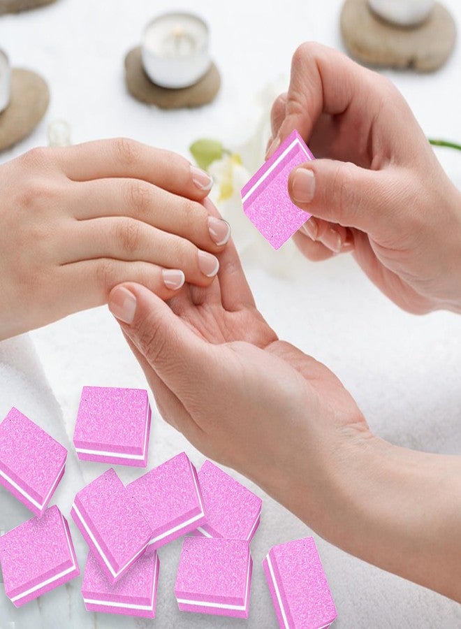 TKYZMS 50Pcs Pink Sponge Nail Buffers,100/180 Grit Mini Nail Files,Mini Buffer Block Nail File for Acrylic & Natural Nails,Double-Sided Buffing Blocks for Manicure & Pedicure, Salon & Home Use - Image 2